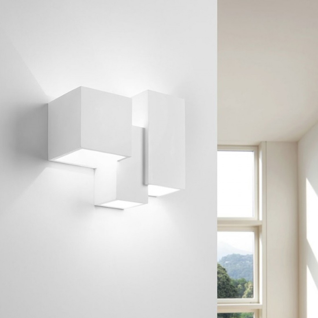 SF-HERAEA T205 G9 LED applique murale double émission plâtre applique murale moderne parallélépipède multi-lumière à l'intérieur