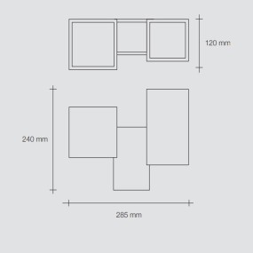 Applique SF-HERAEA T205 G9 LED gesso biemissione lampada parete moderna parallelepipedo multiluce interno