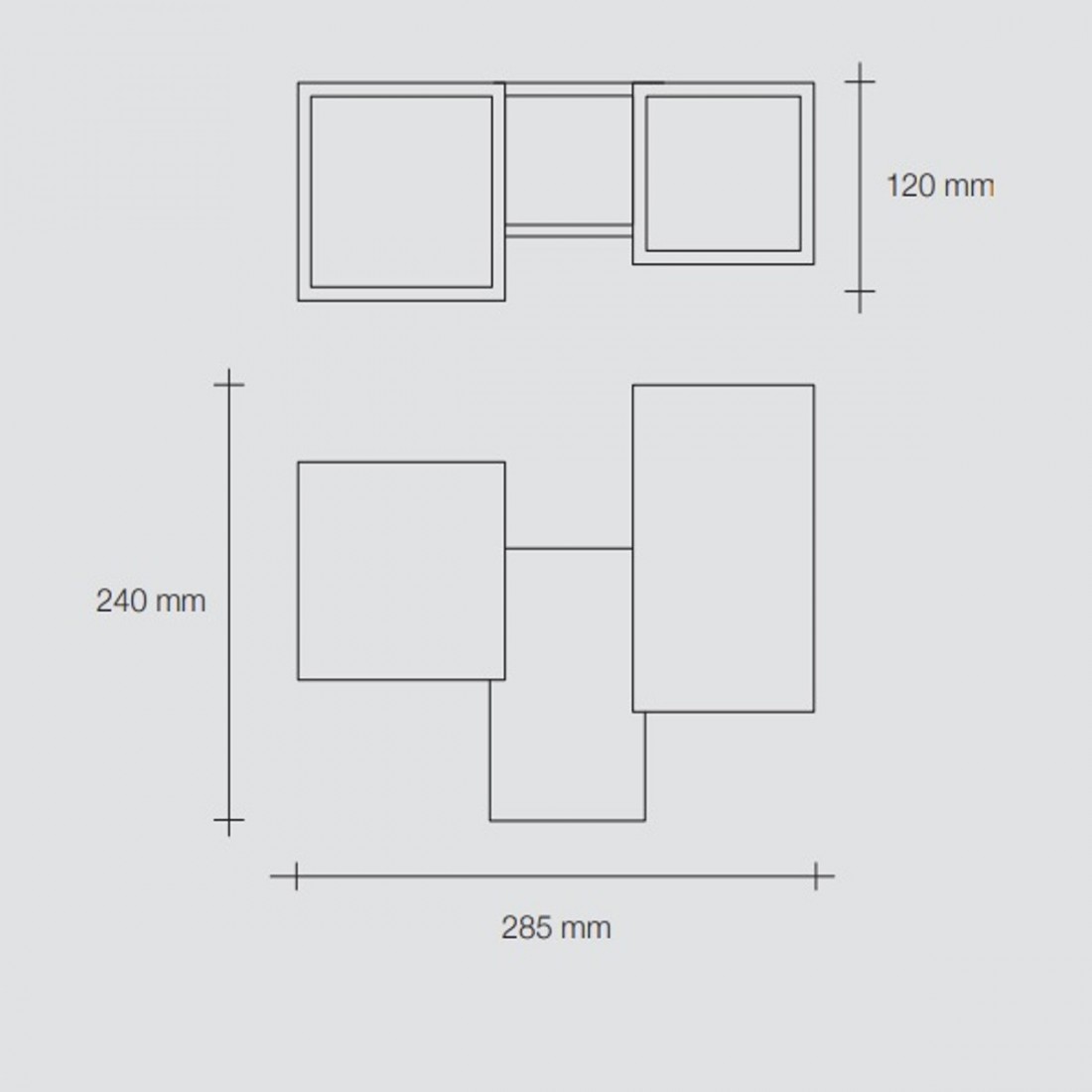 Applique SF-HERAEA T205 G9 LED gesso biemissione lampada parete moderna parallelepipedo multiluce interno