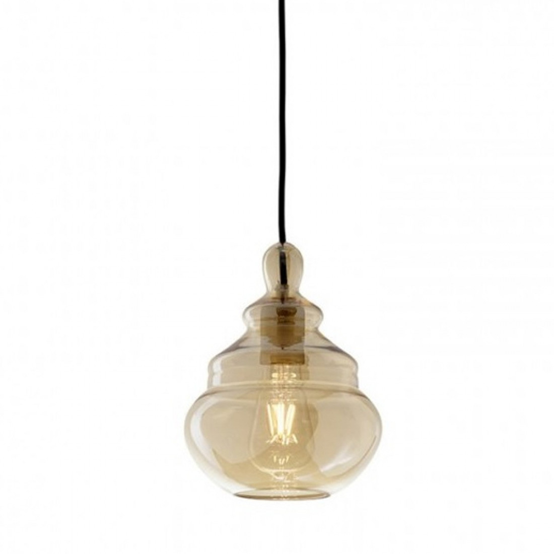 Suspension MX-ADONE 1744.15 E27 LED verre jaune miel, intérieur vintage classique