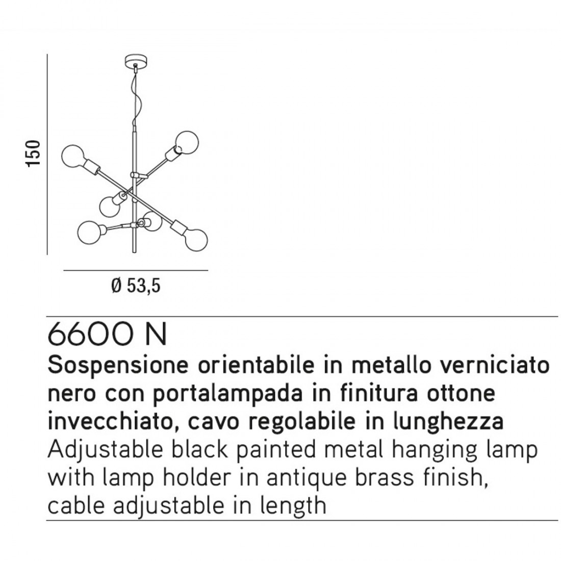 Lampadario VECTOR 6600 N Perenz Illuminazione