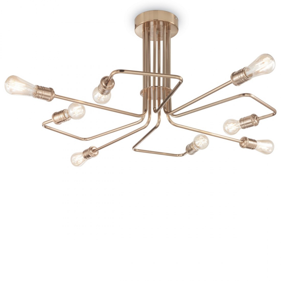 Plafoniera ID-TRIUMPH 160313 PL8 E27 LED metallo ottonato invecchiato lampada soffitto classica multiluce interno