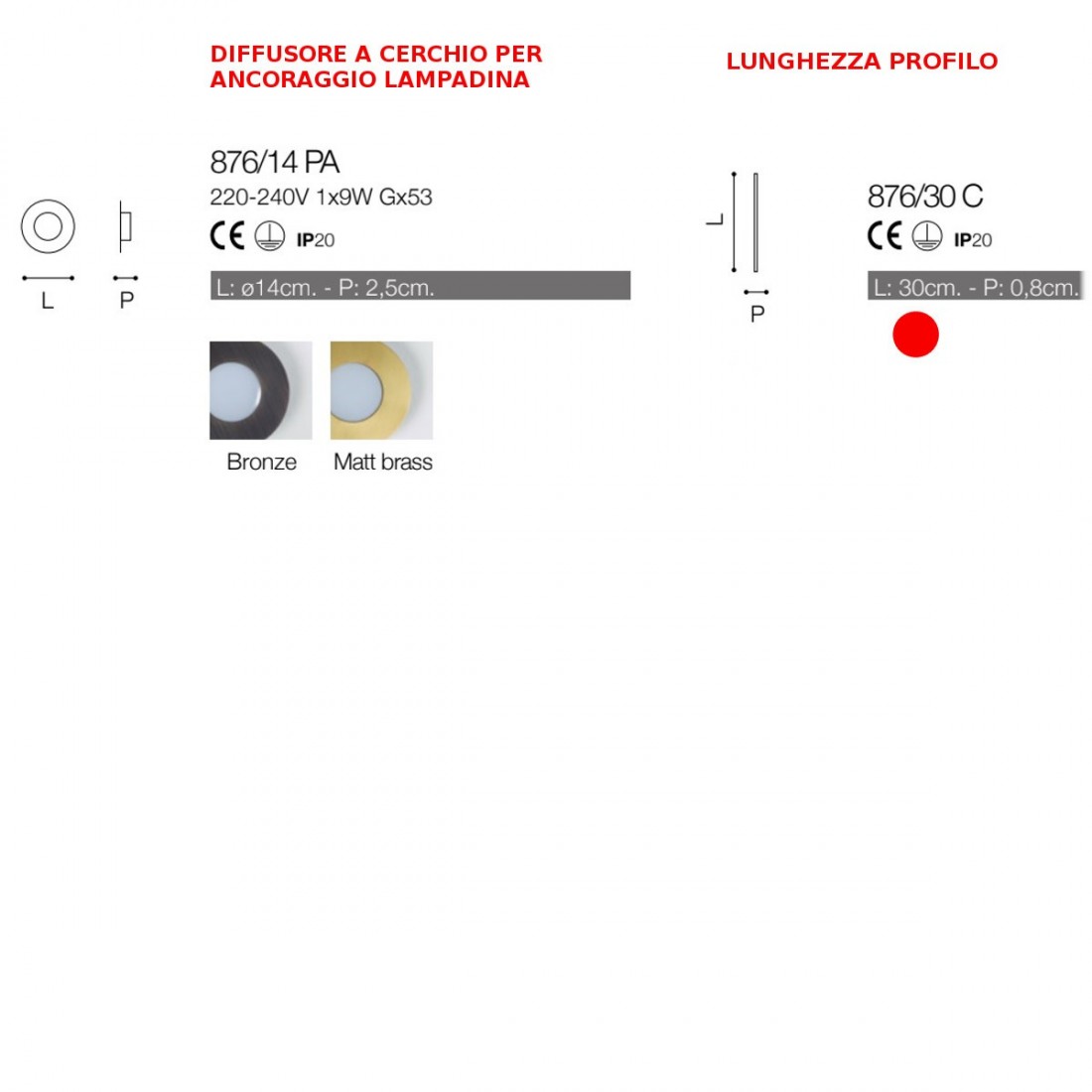 Plafoniera VINTAGE 876 30 PA Cattaneo illuminazione