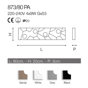 CO-STREET SYSTEM 873 80PA 9W GX53 plafonnier LED métal sable noir blanc gris lampe plafond intérieur rectangulaire