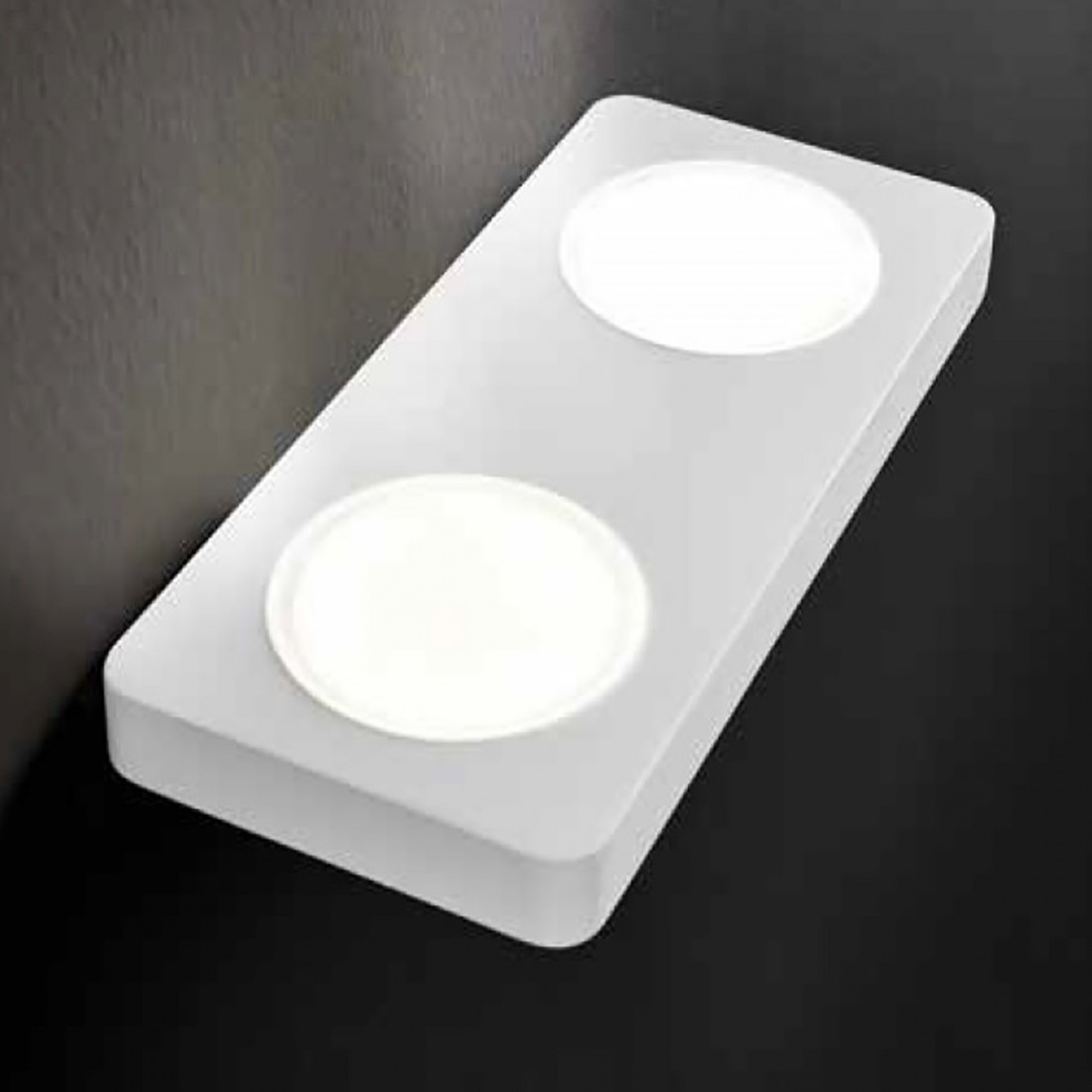 Applique IL-TOBIA 2 LED 24W 2212LM alluminio bianco gold tortora monoemissione lampada parete moderna classica rettangolare