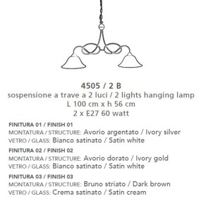 Bilanciere LM-4505 2B E27 LED classico rustico lampadario ferro piatto vetro campana interni