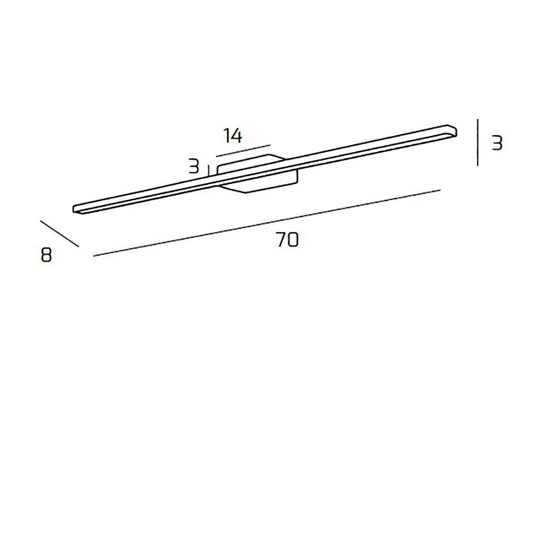 Applique TP-LINE 1154 AM 11.2W LED 1350LM 70CM bianco led integrato lampada parete metallo specchio quadro bagno