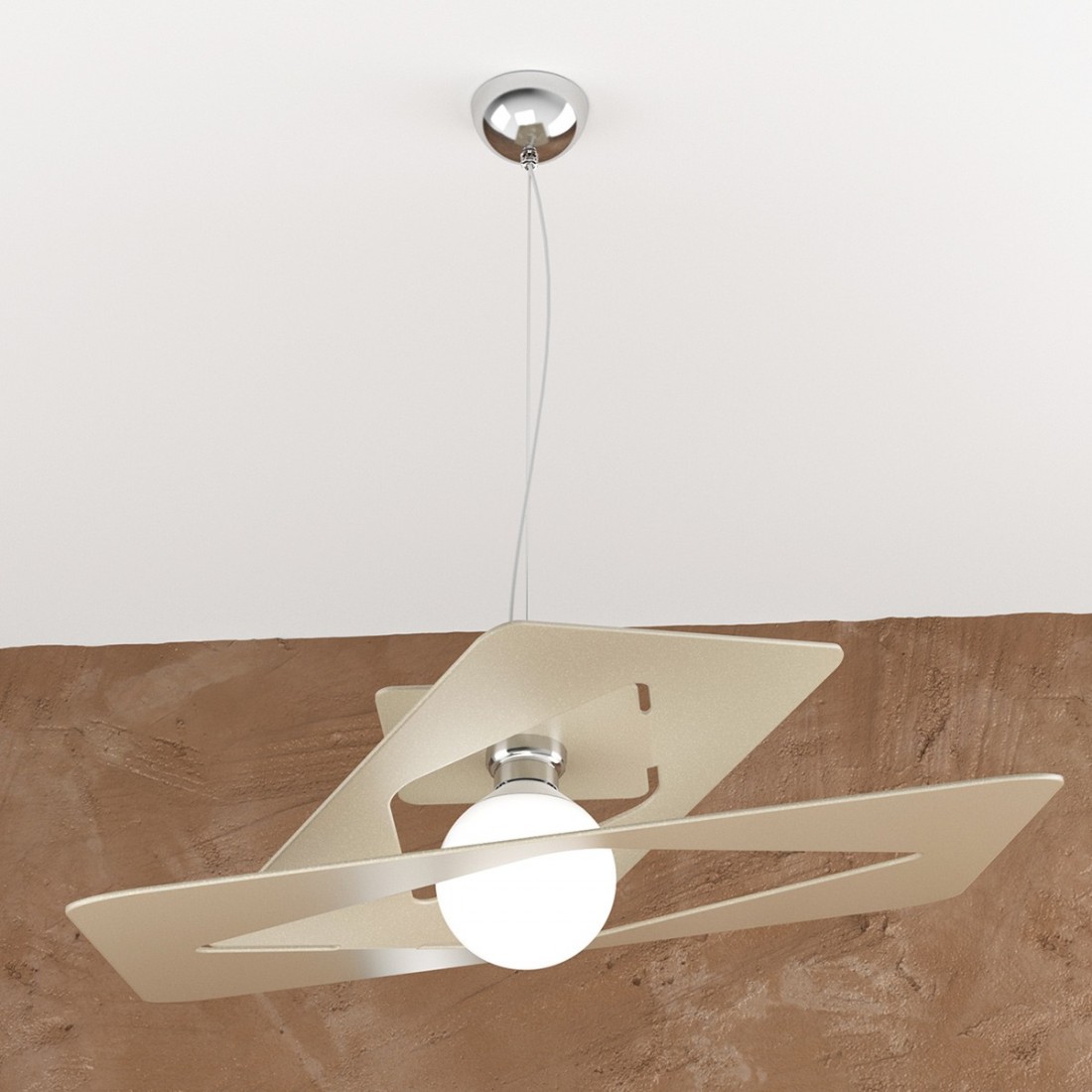 Sospensione TP-WACKY E27 LED 60x60 metallo bianco grigio sabbia lampadario ultramoderno quadrato interno