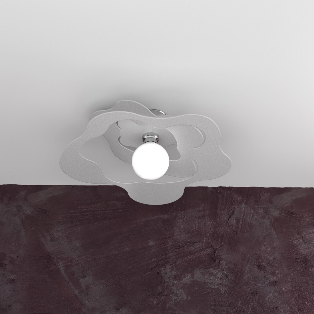 Plafonnier TP-RIPPLES 1158 PL50 E27 LED métal blanc gris lampe de sable plafond ultramoderne fleur intérieur ondulé