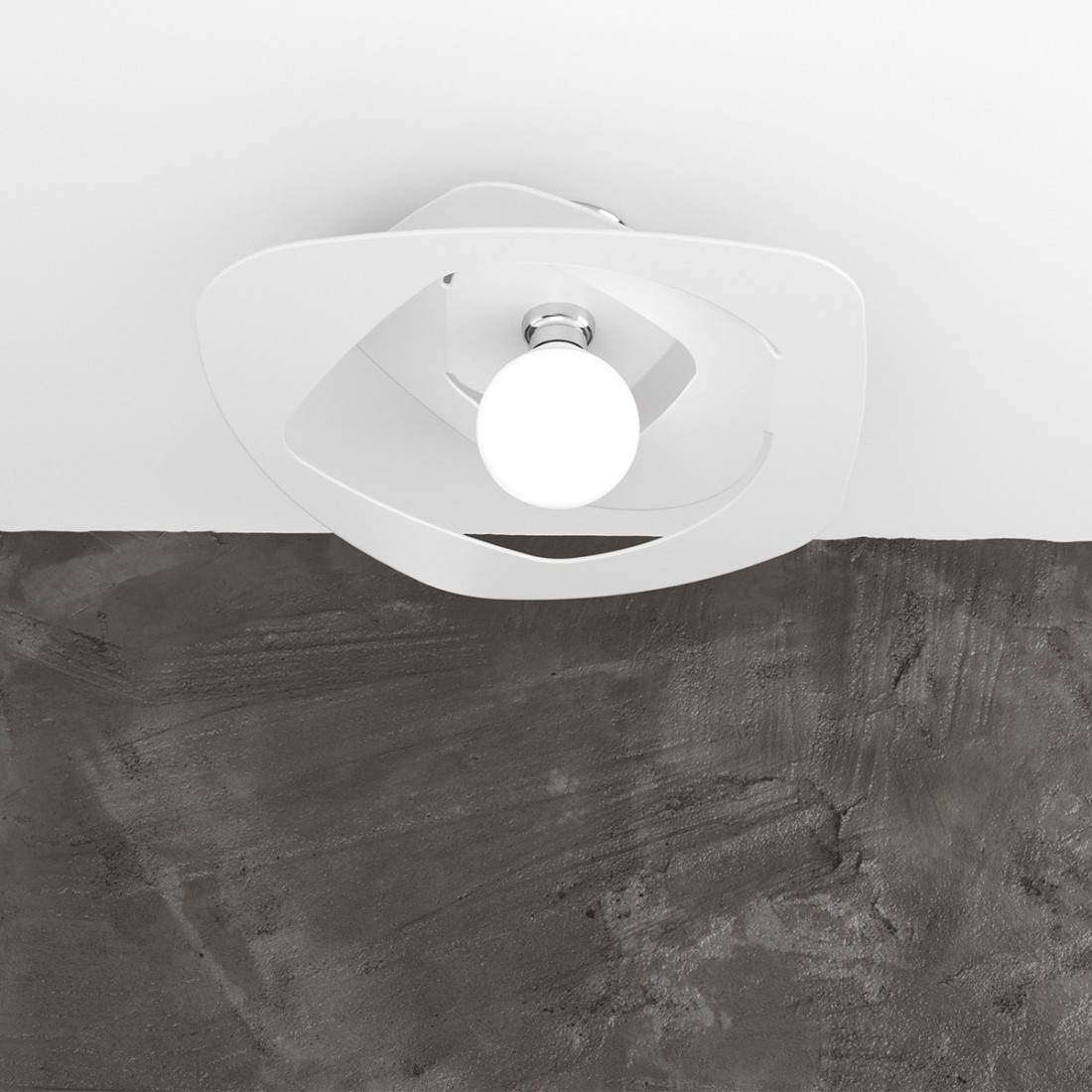 Plafoniera TP-WARPED 1157 PL50 E27 LED metallo bianco grigio sabbia lampada soffitto ultramoderna irregolare interno