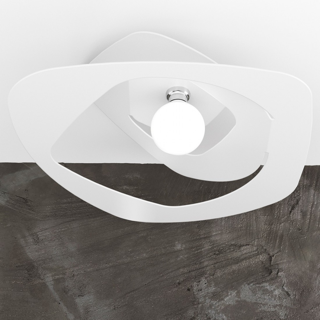 Plafoniera TP-WARPED 1157 PL65 E27 LED metallo bianco grigio sabbia lampada soffitto ultramoderna irregolare interno