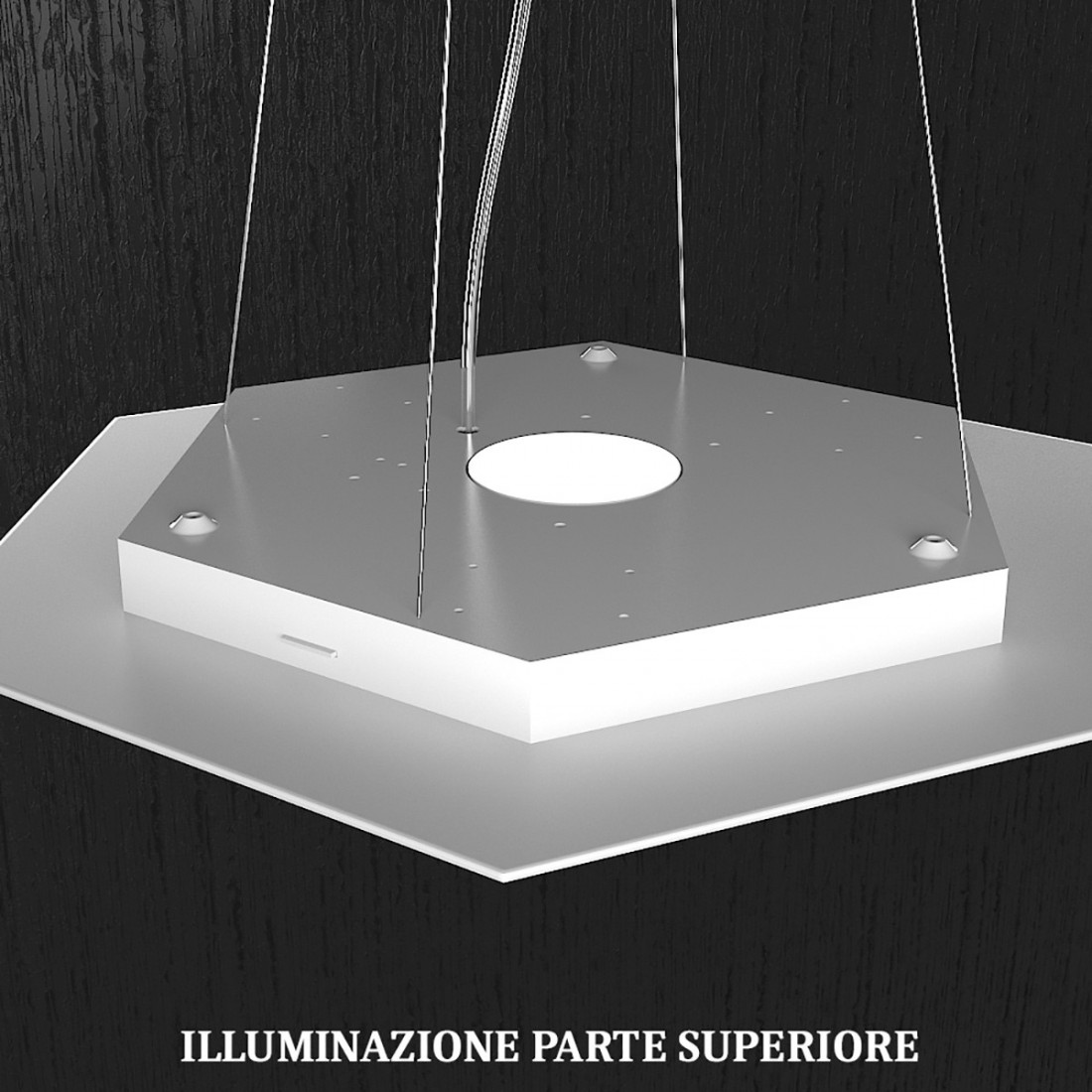 Sospensione TP-HEXAGON 1142 SG+1 GX53 LED metallo esagonale lampadario moderno multiluce interno