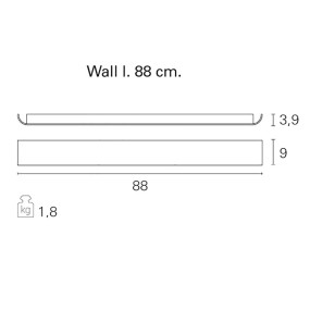 Applique PN-MATCH 32W 2808LM 3000°K 88CM alluminio bianco opaco lampada parete rettangolare biemissione