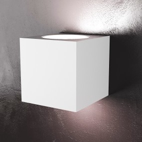Applique TP-AREA 1127 AG 18W Gx53 LED 10x10 cubo metallo bianco grigio sabbia biemissione lampada parete moderna quadrata