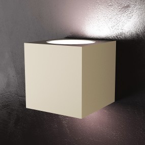 Applique TP-AREA 1127 AG 18W Gx53 LED 10x10 cubo metallo bianco grigio sabbia biemissione lampada parete moderna quadrata