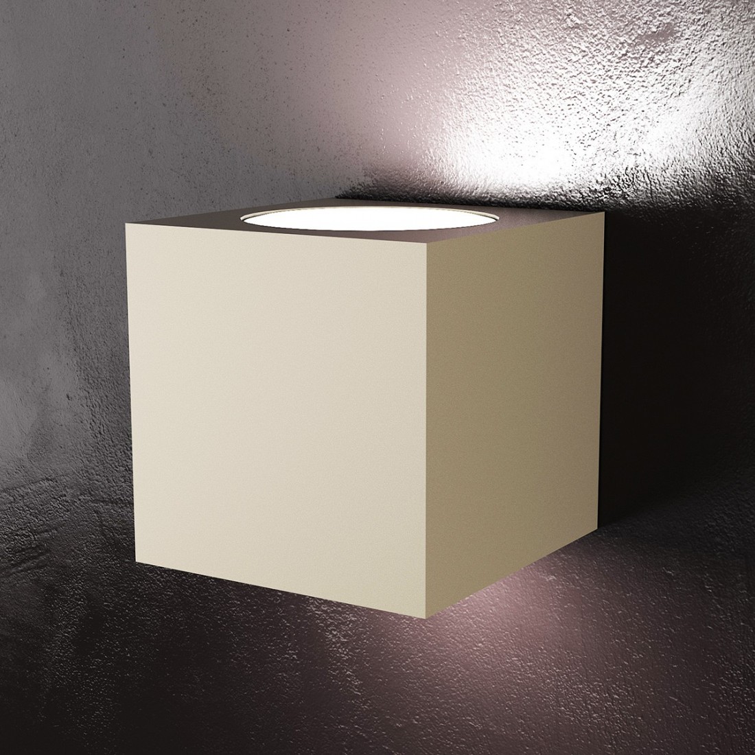 Applique TP-AREA 1127 AG 18W Gx53 LED 10x10 cubo metallo bianco grigio sabbia biemissione lampada parete moderna quadrata