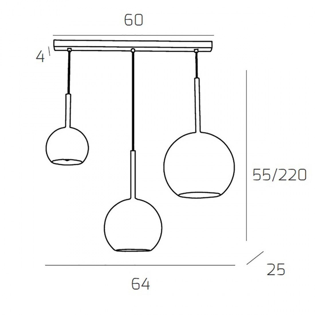 Lampadario TP-FUTURE S3 RMIX MC E27 LED barra soffitto rettangolare vetro pirex soffiato colorato ampolla calate moderno classic