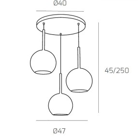 Lampadario TP-FUTURE S3 TM E27 LED 20CM vetro pirex soffiato colorato ampolla calate piastra moderno classico multiluce