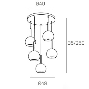 Lampadario TP-FUTURE S5 TP E27 LED vetro pirex soffiato colorato ampolla calate piastra moderno classico multiluce