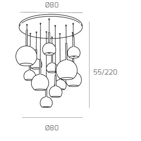 Lampadario TP-FUTURE S12 TMIX E27 LED vetro pirex soffiato colorato ampolla calate piastra moderno classico multiluce