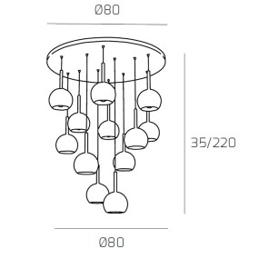 Lustre TP-FUTURE S12 TP MC E27 LED ampoule en verre pyrex couleur soufflé plaque abaissée moderne classique multiluce