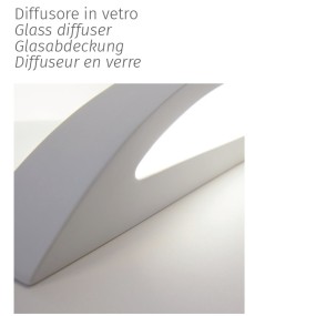 Applique BF-8042 3071 15W 40CM LED 2250LM gesso bianco biemissione lampada parete verniciabile vetro interno IP20