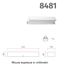 Applique BF-MENSOLA 8481 3078 34CM 19.5W LED 2900LM gesso bianco lampada parete biemissione rettangolare moderna interno IP20