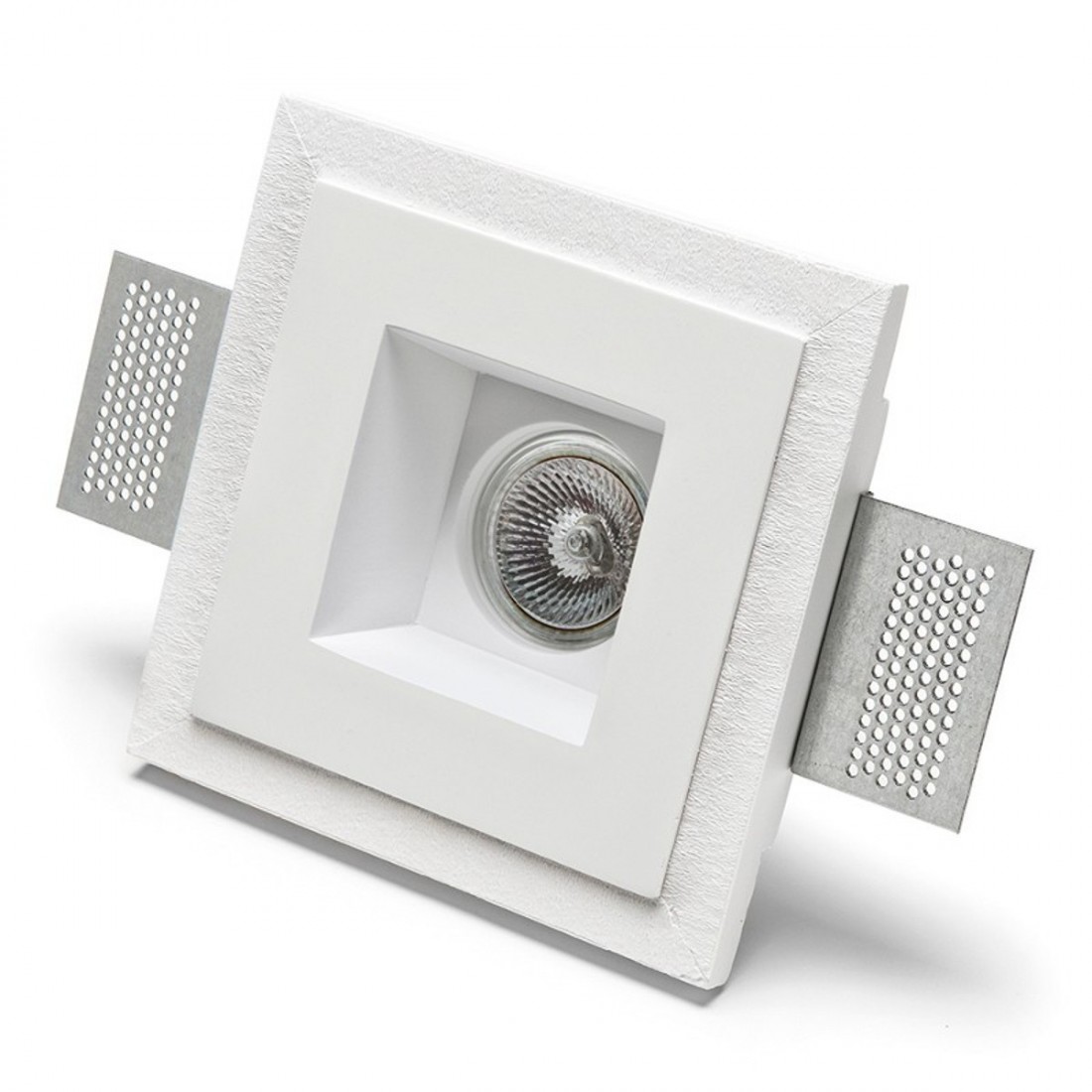 Faretto incasso BF-4180 GU10 led gesso bianco verniciabile quadrato soffitto cartongesso muro interno IP20