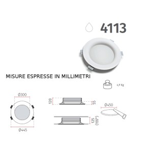 Faretto incasso BF- 4113 3013 3500LM LED 30W WIRELESS integrato gesso bianco tondo soffitto scomparsa interno IP20 IP44