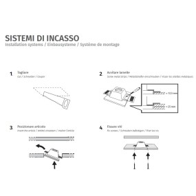 Applique incasso BF-2371A 3008 LED 13W gesso parete scomparsa cartongesso muratura modulo interno IP20