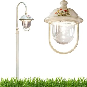 Palo esterno FE-BARI A303 TE E27 LED IP43 alluminio decorato anticato lampioncino lampada terra esterno