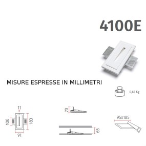 Faretto incasso BF-4100E 3000 LED 2W 200LM WIRELESS gesso verniciabile segnapasso cartongesso muro interno IP20