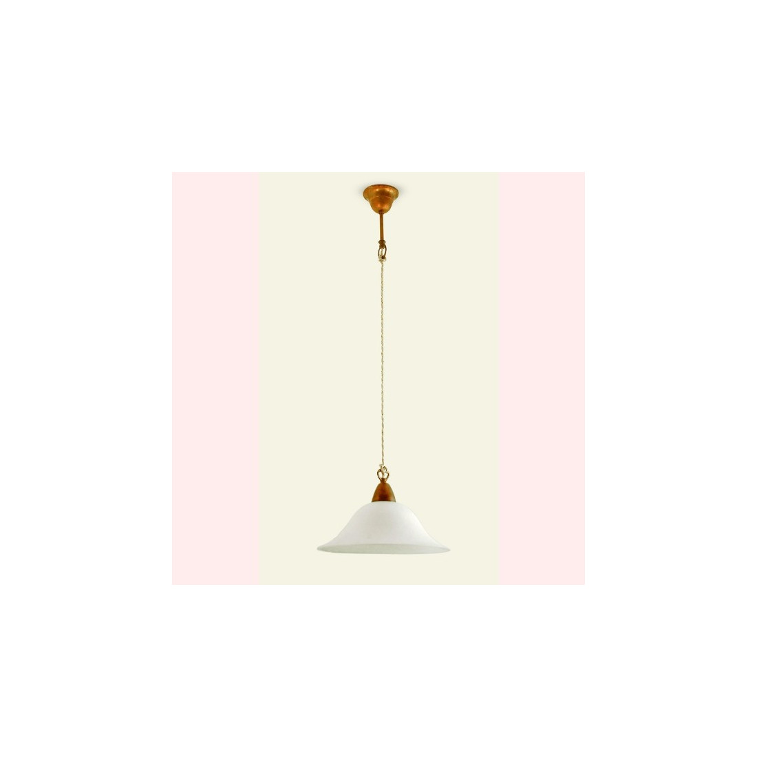 BA-MINASOP suspension 1 lumière 30 down laiton intérieur verre E27 IP20