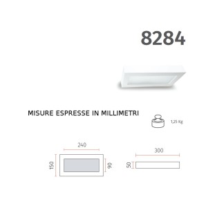 Applique BF-8284 52 G9 LED gesso bianco biemissione lampada parete rettangolare interno IP20