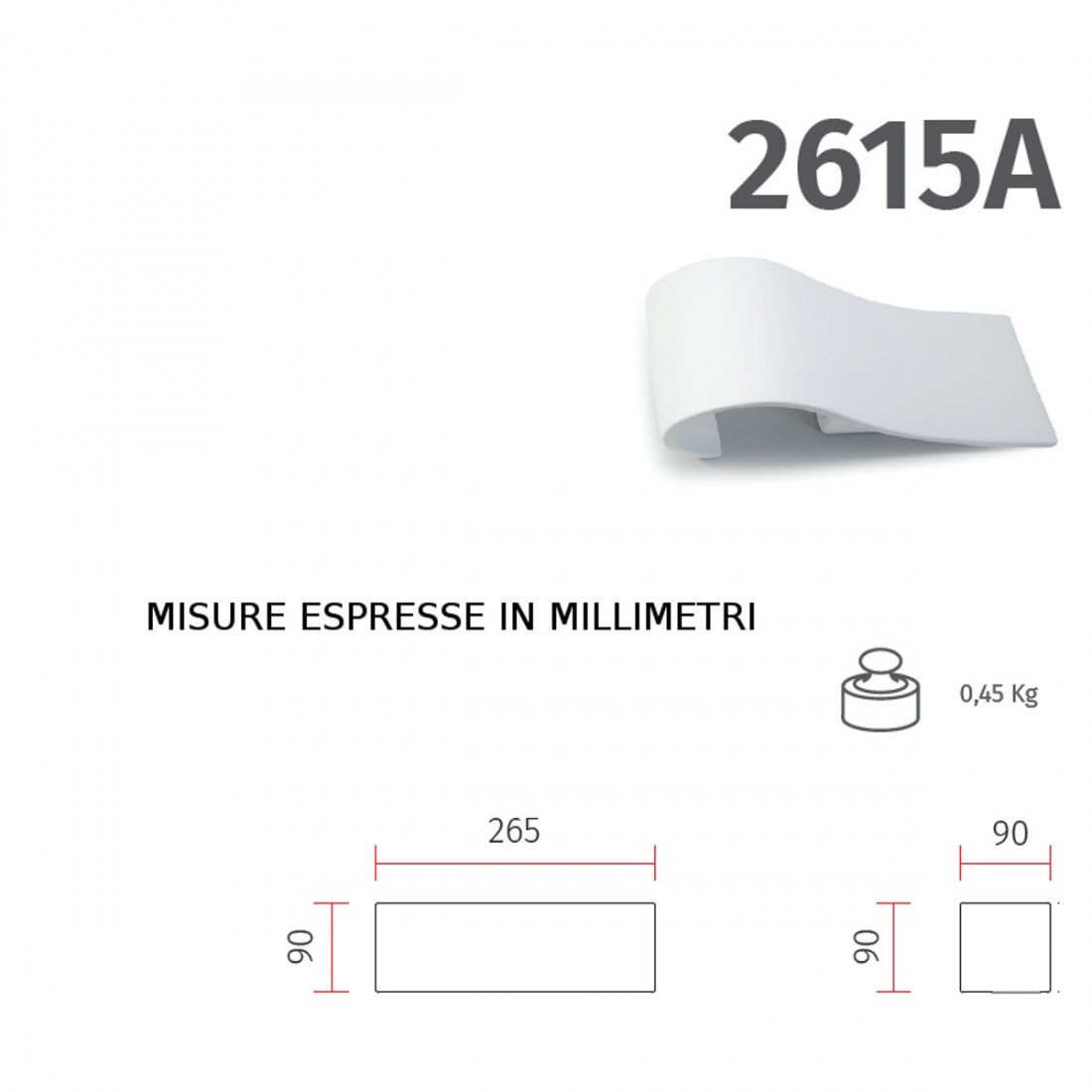 Applique BF-2615A LED 6W 600LM gesso bianco fascia verniciabile lampada parete interno IP20