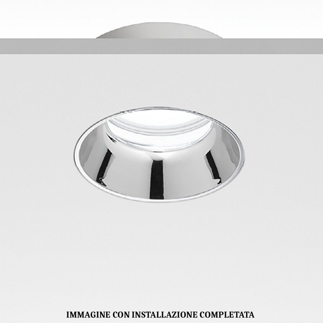 Faretto incasso GE-GFA633 GU10 LED IP20 moderno gesso cromo lucido nero lampada soffitto tondo cartongesso interno