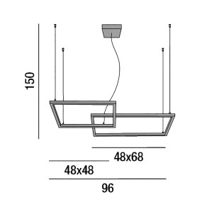 Lampadario CROSS 6593 Perenz illuminazione