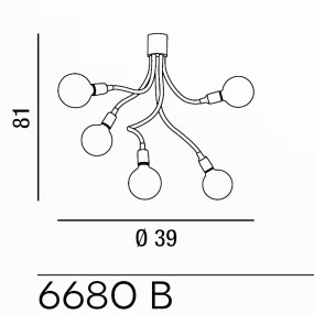 BULBO 6680 B Perenz plafonnier