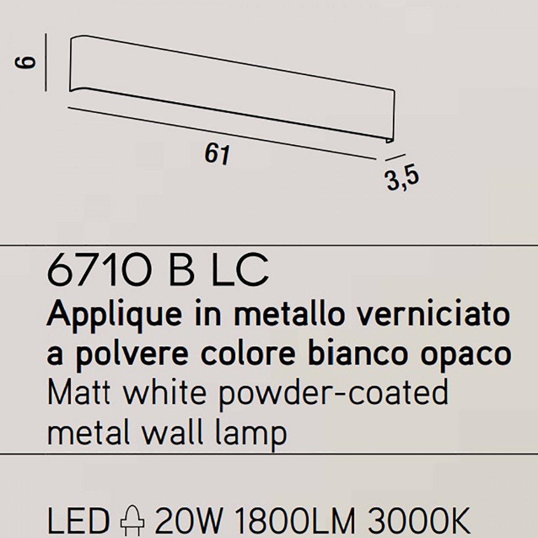 Applique WAY 6710 B LC Perenz illuminazione