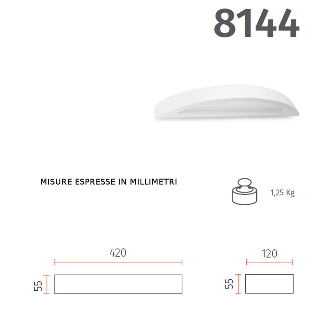 Aplique de yeso Belfiore 9010 ERIDA THIN 8144.53 R7s LED