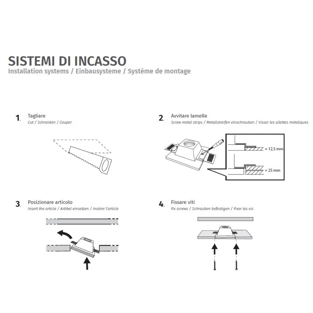 4210 faretto incasso rettangolare di 9010