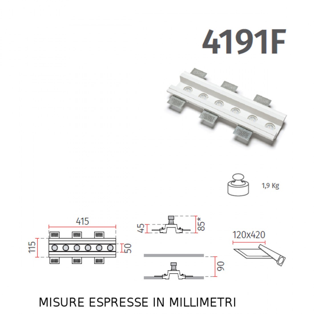 Faretti incasso BF-4191 F Belfiore 9010