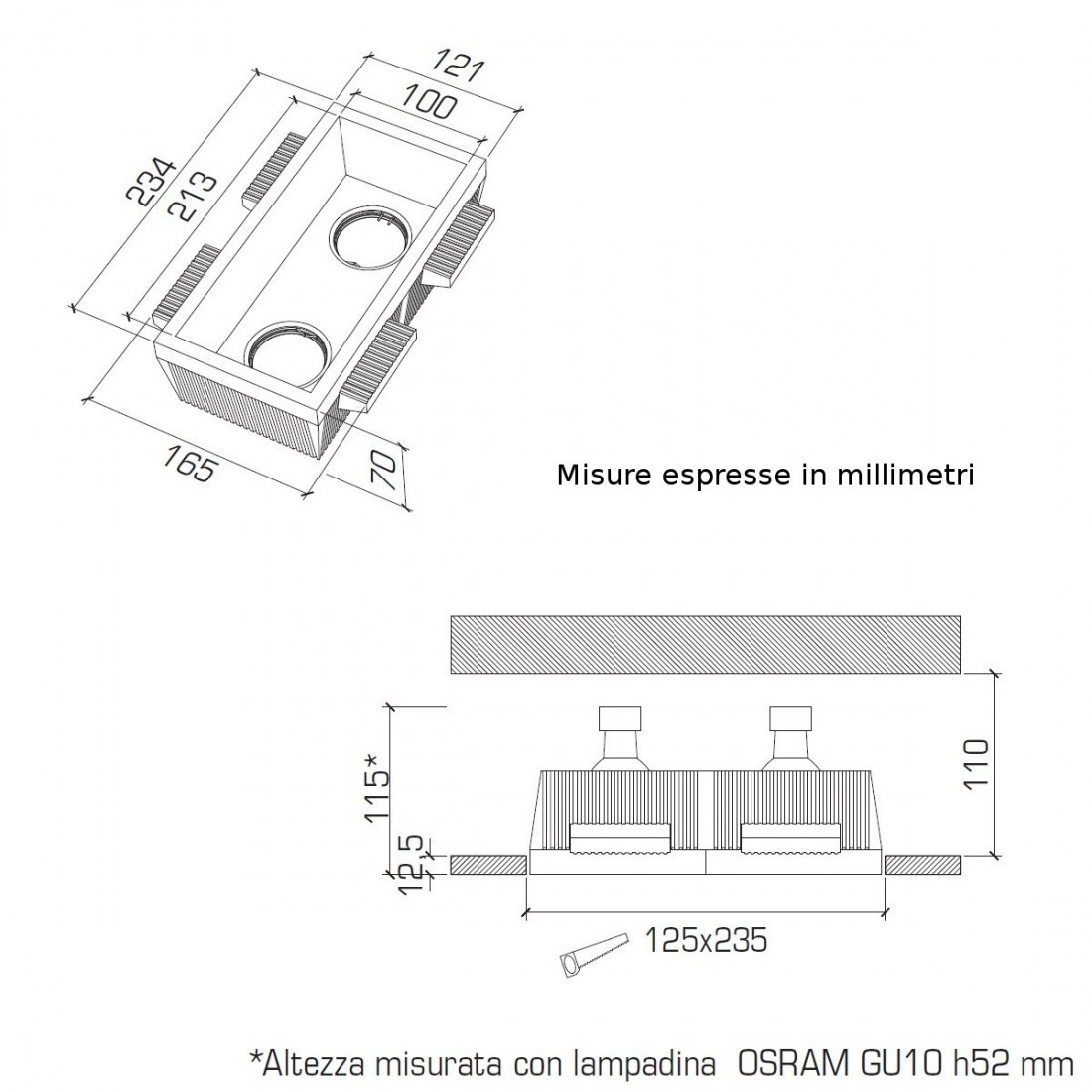 Faretto incasso BF-0024 Neo Luce 9010 Belfiore