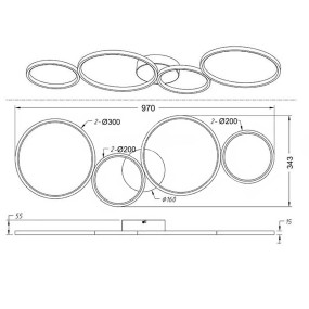 Plafonnier annulaire moderne Rondo Trio Lighting 6226104032