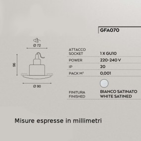 GE-GFA070 GEA Spot à encastrer LED