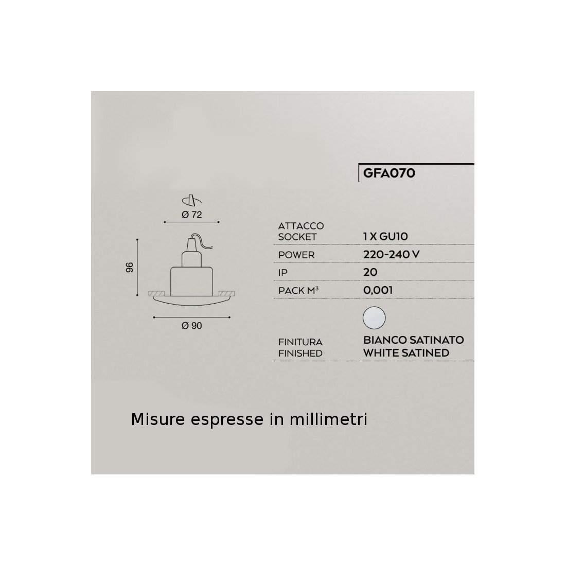 Faretto incasso GE-GFA070 GEA LED