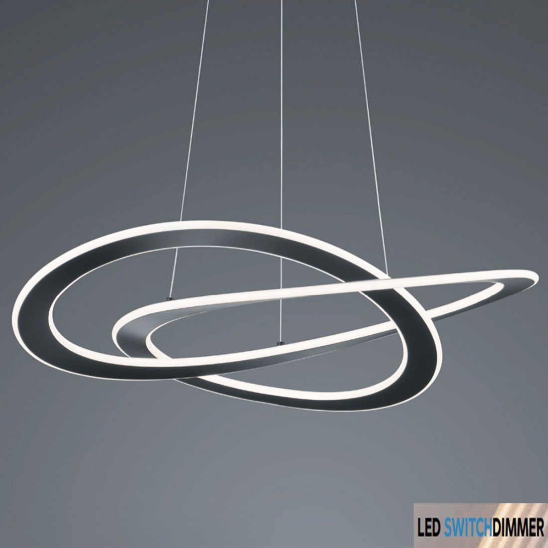 Oakland Trio Lighting Pendelleuchte LED warmes Licht dimmbar Nickel oder Anthrazit