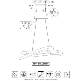 Oakland Trio Lighting Pendelleuchte LED warmes Licht dimmbar Nickel oder Anthrazit