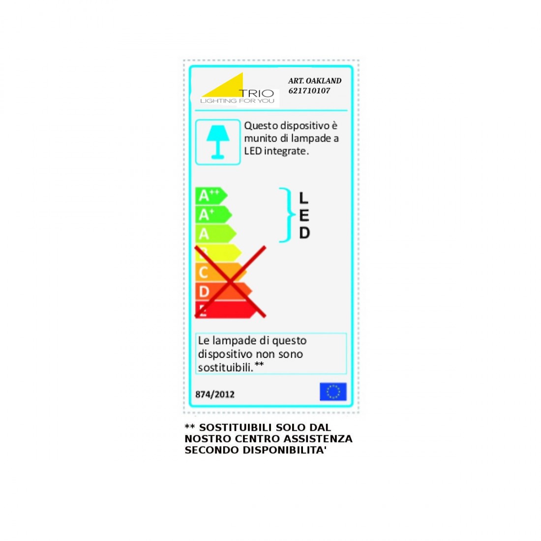 Plafoniera Oakland Trio Lighting led luce calda