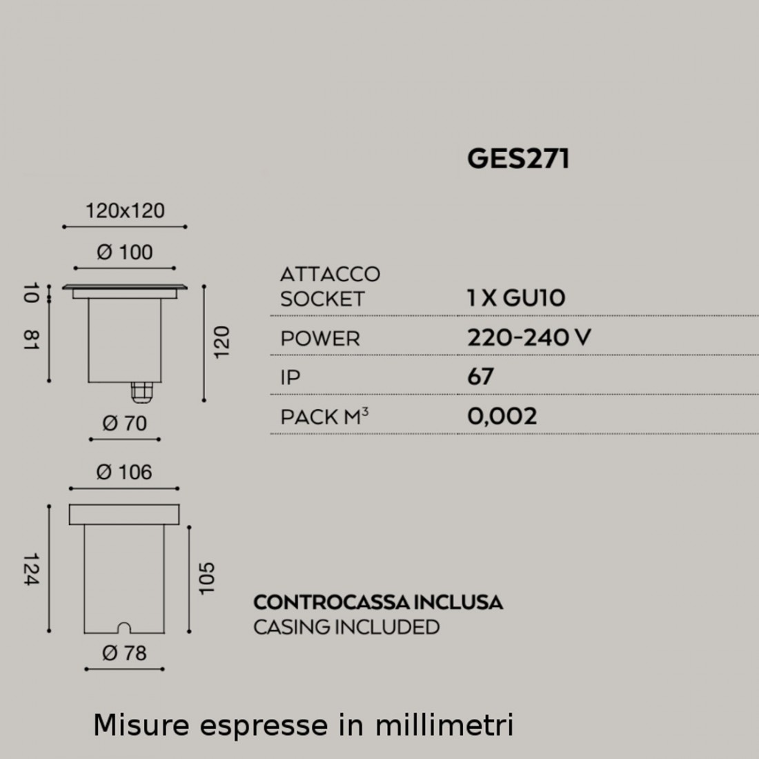 Gea Led EGOI GES271 Einbaustrahler aus Stahl